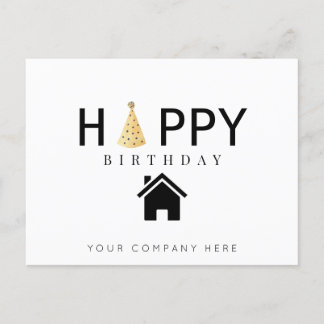Professionelles Happy Birthday Immobilienbüro Postkarte