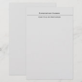 Professionelles Hellgrau Einfach Schlicht Briefpapier (Vorne/Hinten)