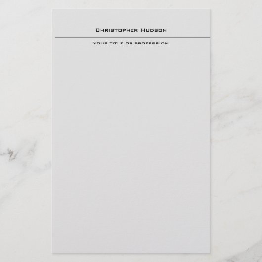 Professionelles Hellgrau Einfach Schlicht Briefpapier (Vorderseite)