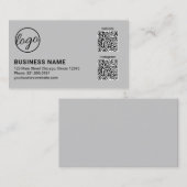 Professionelles hellgraues Logo-QR-Code Modern Visitenkarte (Vorne/Hinten)