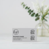Professionelles hellgraues Logo-QR-Code Modern Visitenkarte (Stehend Vorderseite)