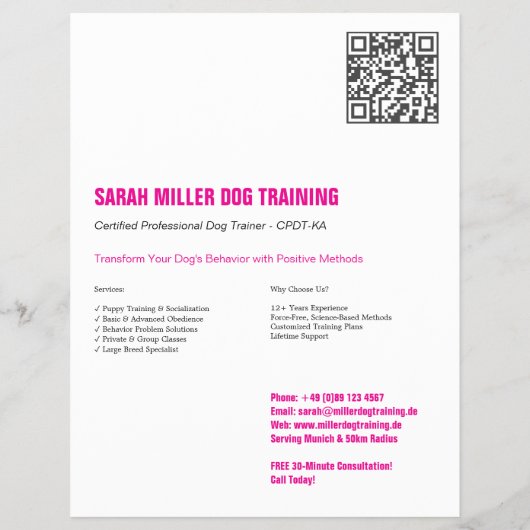 Professionelles Hundetrainer-Flyer Great Dane Flyer (Hinten)