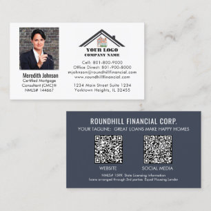 Professionelles Hypotheken-Foto-Logo-QR-Code Visitenkarte