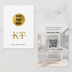 Professionelles Immobilien-Logo Realtor Weiß Gold Visitenkarte