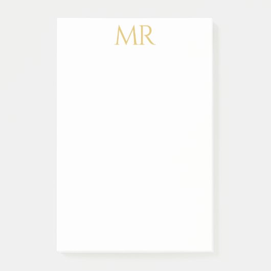 Professionelles klassisches Monogramm-Minimalist e Post-it Klebezettel (Vorderseite)