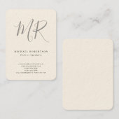 Professionelles klassisches Monogramm-Minimalist e Visitenkarte (Vorne/Hinten)