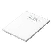 Professionelles klassisches Monogramm minimalistis Notizblock (Rotiert)