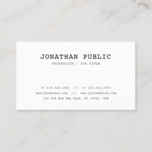 Professionelles klassisches Vintage-Design Minimal Visitenkarte