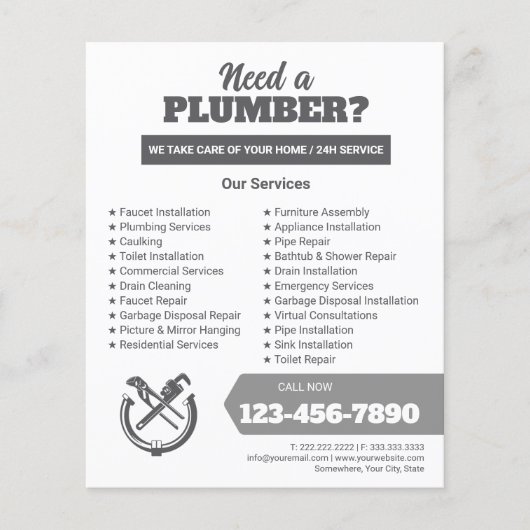 Professionelles Klempner-Service-Geschäftslogo Flyer (Vorne)