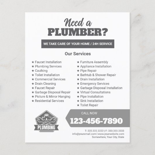 Professionelles Klempner-Service-Geschäftslogo Flyer (Vorne)