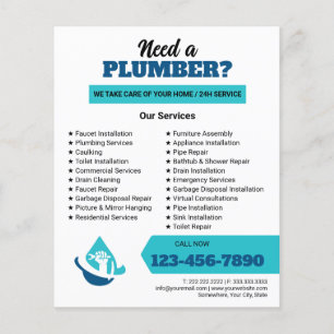 Professionelles Klempner-Service-Geschäftslogo Flyer