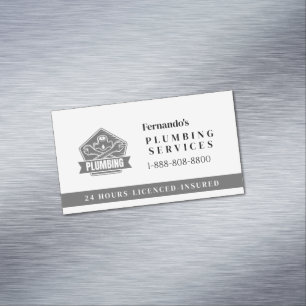 Professionelles Klempner-Service-Geschäftslogo Magnetische Visitenkarte