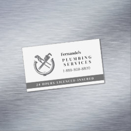 Professionelles Klempner-Service-Geschäftslogo Magnetische Visitenkarte