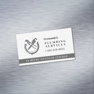 Professionelles Klempner-Service-Geschäftslogo Magnetische Visitenkarte