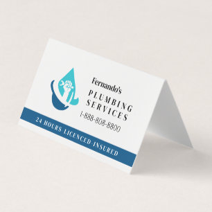 Professionelles Klempner-Service-Geschäftslogo Visitenkarten