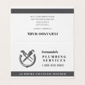 Professionelles Klempner-Service-Geschäftslogo Visitenkarten (Außenseite Aufgefaltet)