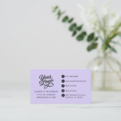 Professionelles Lavendel-Logo QR-Code Visitenkarte (Stehend Vorderseite)