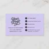 Professionelles Lavendel-Logo QR-Code Visitenkarte (Vorderseite)