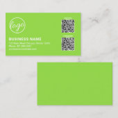 Professionelles Limettengrün-Logo QR-Code Modern Visitenkarte (Vorne/Hinten)