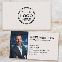 Professionelles Logo Foto Minimalistisch Weißlich Visitenkarte
