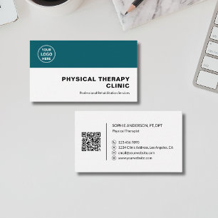 Professionelles Logo für Physiotherapieklinik QR T Visitenkarte