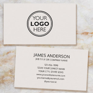 Professionelles Logo Minimalistisches Off-Weiß Visitenkarte