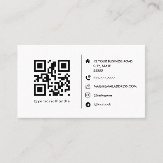 Professionelles Logo mit QR-Code (Minimalistisch) Visitenkarte (Vorderseite)