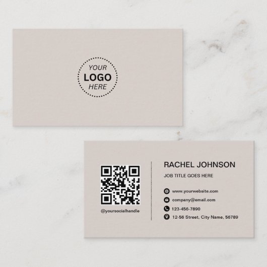 Professionelles Logo QR-Code Moderne Visitenkarte (Vorne/Hinten)