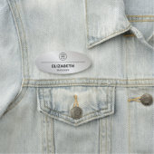 Professionelles Logo Silber Mitarbeiter Namensschild (Beispiel)