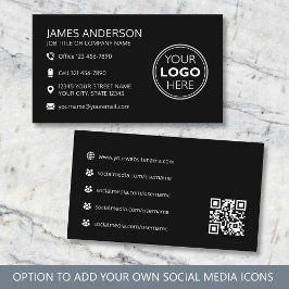 Professionelles Logo Social Media QR Code Schwarz Visitenkarte