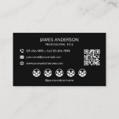 Professionelles Logo Social Media QR Code Schwarz Visitenkarte (Rückseite)