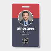 Professionelles Marineblau-Rotes Mitarbeiter-ID Ausweis (Vorderseite)