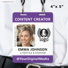 Professionelles Medien-ID-Passfoto-Logo Lila Ausweis