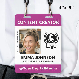 Professionelles Medien-ID-Passfoto-Logo Rosa Ausweis
