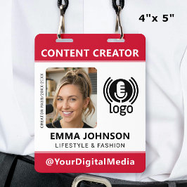 Professionelles Medien-ID-Passfoto-Logo Rot Ausweis