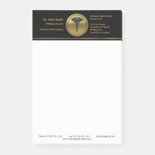 Professionelles medizinisches 3D-Gold-Kaduzäus-Emb Post-it Klebezettel