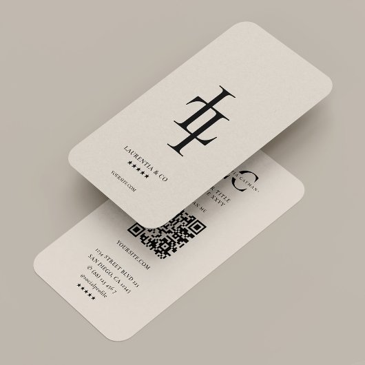Professionelles Minimal L Monogramm Logo Sand Visitenkarte