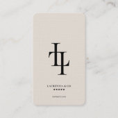 Professionelles Minimal L Monogramm Logo Sand Visitenkarte (Vorderseite)