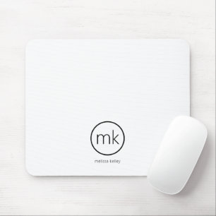 Professionelles Minimal-Monogramm Initial sauber W Mousepad