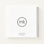 Professionelles minimales Monogramm anfänglich sau Notizblock (Rückseite)