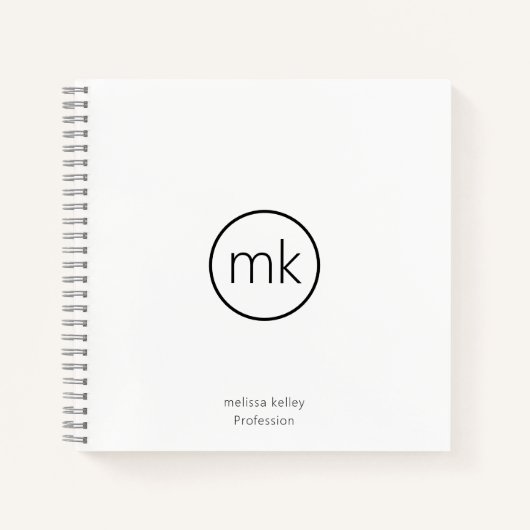 Professionelles minimales Monogramm anfänglich sau Notizblock (Vorderseite)