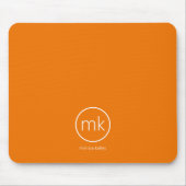 Professionelles minimales Monogramm Tangerine Oran Mousepad (Vorne)