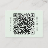 Professionelles minimales QR-Code Hellgrün Visitenkarte (Rückseite)
