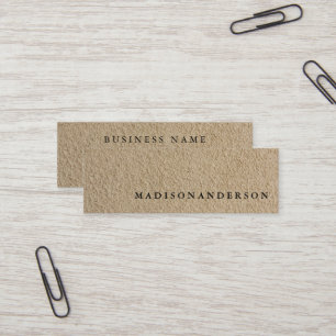 Professionelles Minimalistisches Braunes Kraftsand Mini Visitenkarte