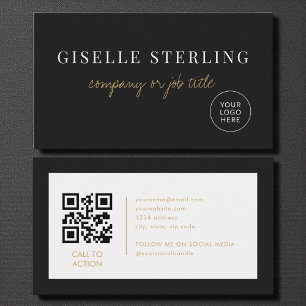 Professionelles Minimalistisches Firmenlogo QR-Cod Visitenkarte