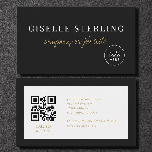 Professionelles Minimalistisches Firmenlogo QR-Cod Visitenkarte