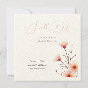 Professionelles minimalistisches florales Save-the Einladung