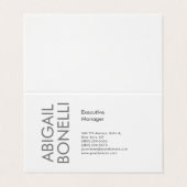 Professionelles minimalistisches modernes Design Visitenkarten (Außenseite Aufgefaltet)