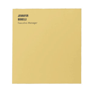 Professionelles minimalistisches modernes Goldfarb Notizblock