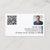 Professionelles Mitarbeiterfoto QR-Code Flugkapitä Visitenkarte (Rückseite)